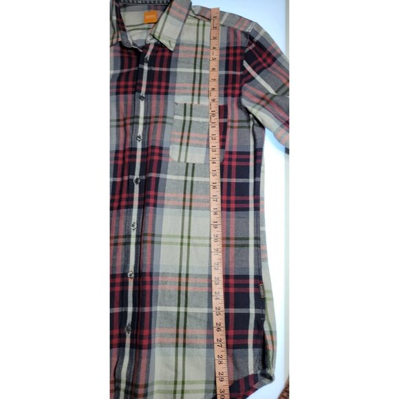 HUGO BOSS ORANGE Mens Plaid Long Sleeve Button Front Shirt Size Large Flannel - Picture 14 of 14
